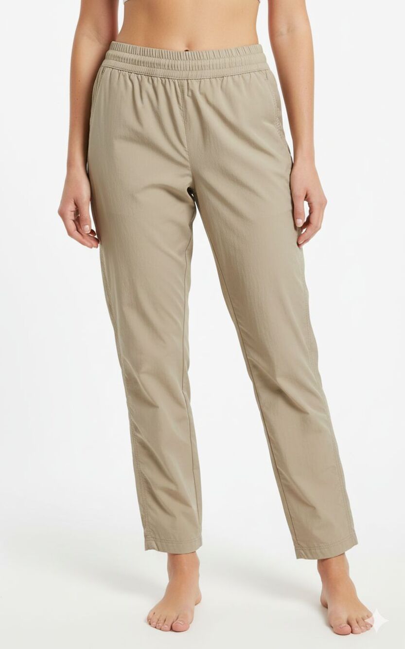 The North Face Women's Straight-Leg Elastic-Waist Pants in Light Khaki